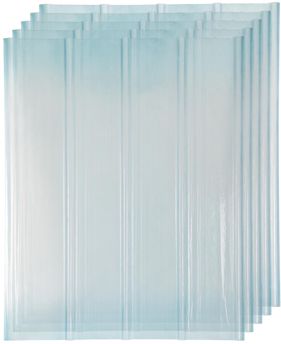 Golfplaten, transparant, 90 x 120 cm, FRP-daglichtplaten, 2 mm, golfplaten voor dak, profielplaten, trapezium (5 stuks)