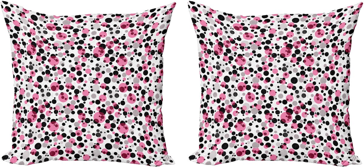ABAKUHAUS Retro Sierkussenhoes Set van 2, Grunge Spotty Patroon, Modern Accent Dubbelzijdige Digitale Print, 40x40, Meerkleurig