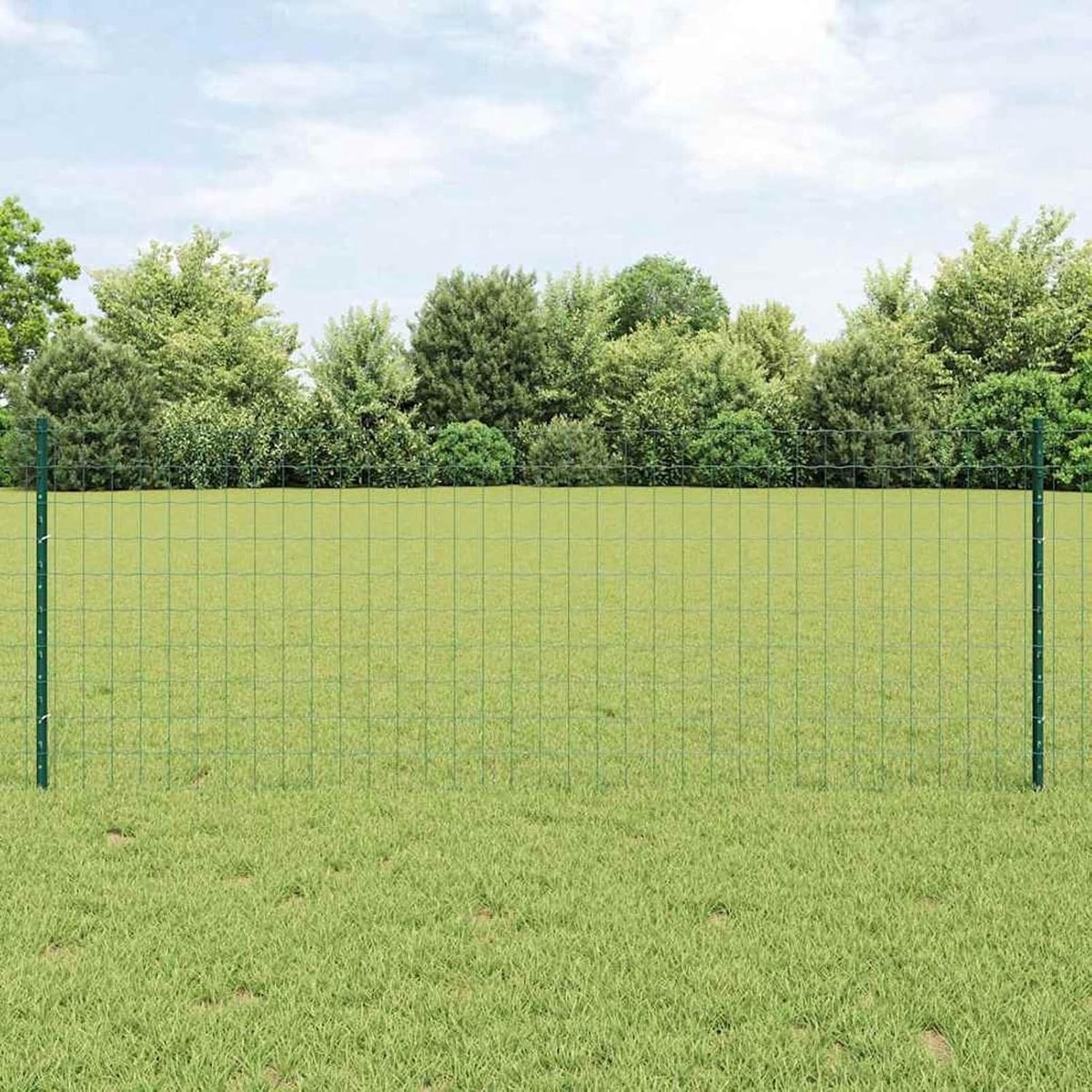 Rustieke tuinhekset, set van 2 groen staal, duurzaam, hekstangen, metalen palen voor draadhekken, tuinhek, binnenplaats, kippenhok, wilgenhek, buiten, 3336041