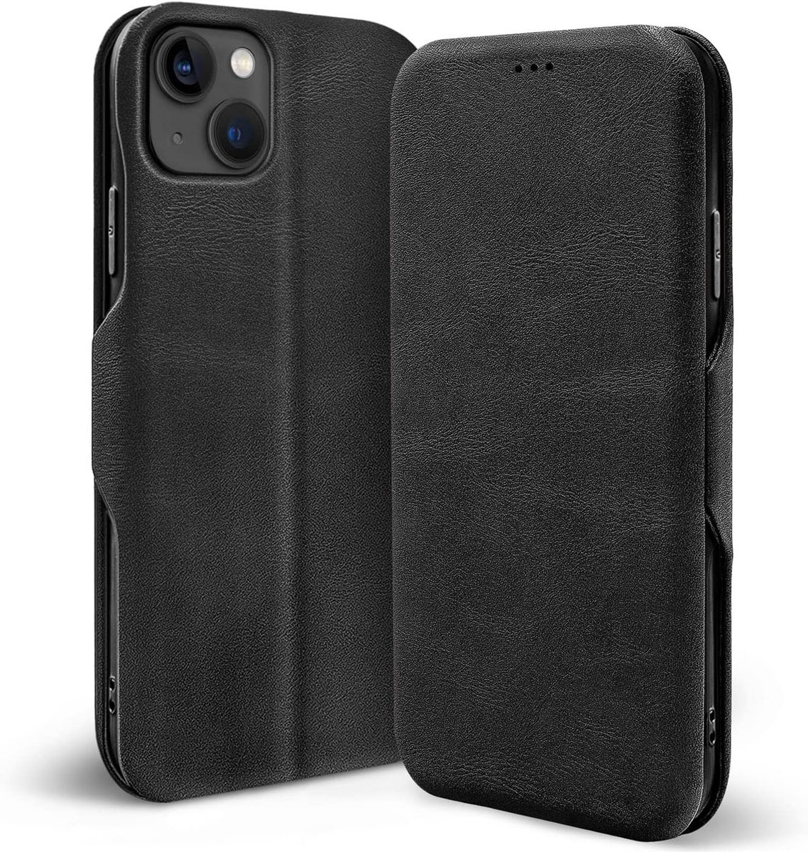 Telefoonhoes voor iPhone 14, bookstyle, premium mobiele telefoon flipcover voor iPhone 14, 6,1 inch, bookcase, zwart