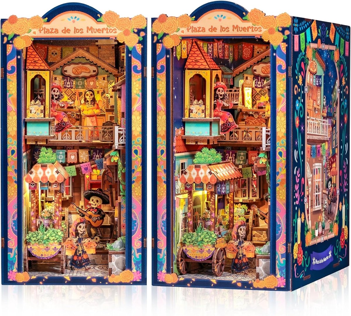 Book Nook Kit - DIY miniatuur poppenhuis Kit- Boekenplank Insert Decor Model Build Kit met LED Licht, 3D Houten Puzzels Decoratief Volwassen Cadeau voor Ambachtelijke Liefhebbers