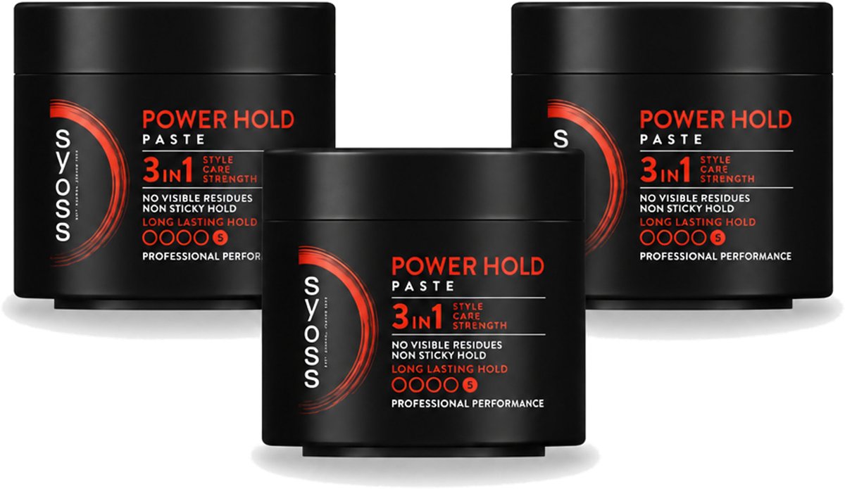 3 x SYOSS - Power hold 150 ml - Haarpaste - Sterke Fixatie - 150ml - Voordeelverpakking - 3 stuks