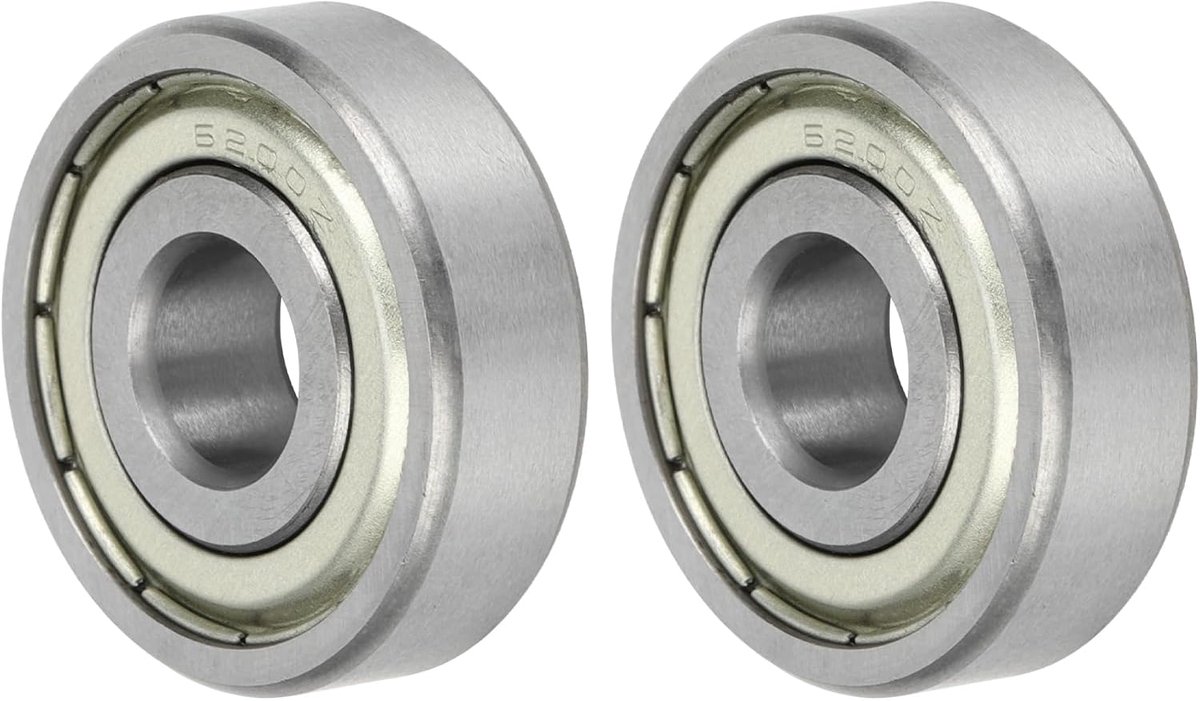 Lagers 6200Z P6, 10 x 30 x 9 mm, gesmeerde lagers, metalen afdichting, zilverkleurig, scooterwiel, reserveonderdeel