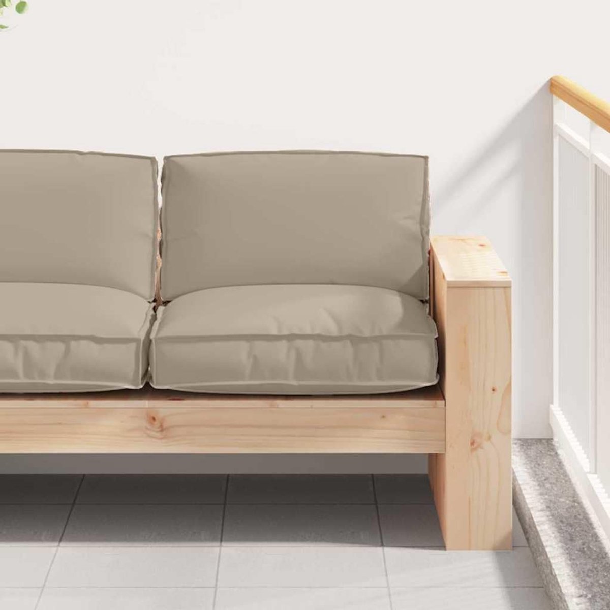 80 x 80 x 12 cm van waterafstotende Oxford-stof voor binnen en buiten, modern vierkant design met en taupe kleur