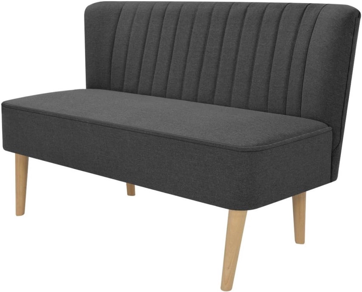 Sofa 2-zitsbank 2-zitsbank loungesofa woonkamersofa stoffen bekleding houten frame 117x55,5x77cm voor woonkamer kantoor - donkergrijs