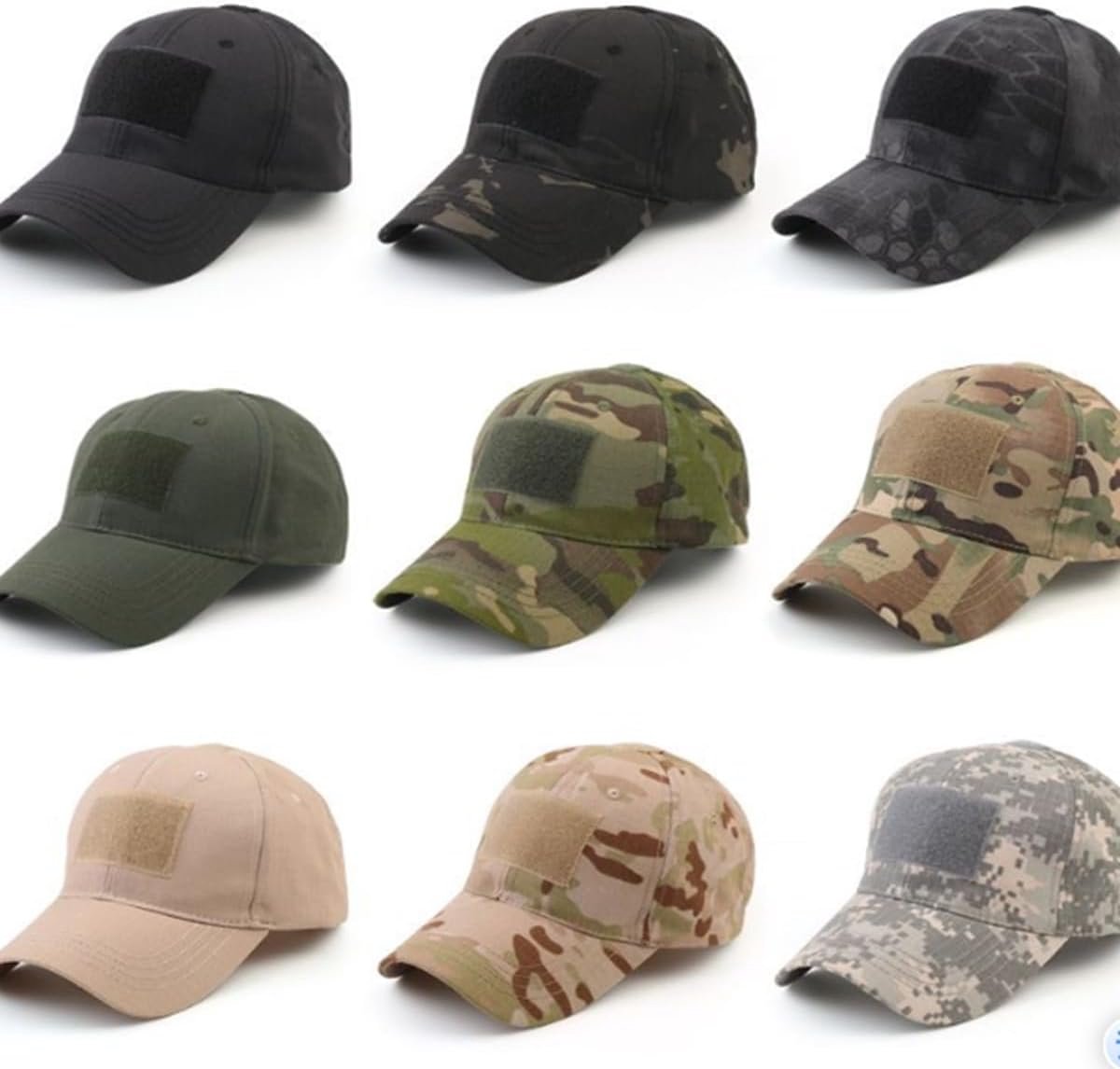 Honkbalpet, camouflage, baseballpet, camo, baseballpet met klittenbandsluiting, verstelbare baseballpet, multicam, sportpet voor buitensport, jacht, vissen, kamperen, jungle, 55-61 cm