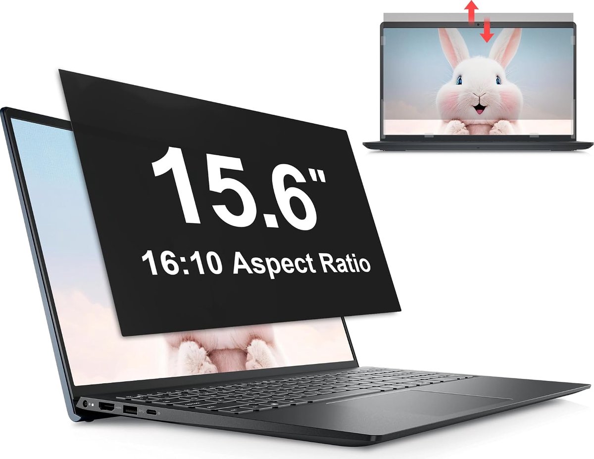 15,6 inch Privacyfilter voor laptopscherm, compatibel met HP/Dell/Acer/Lenovo/Thinkpad/Samsung/Asus, 16:10 afneembaar blauw licht, premium schermbescherming