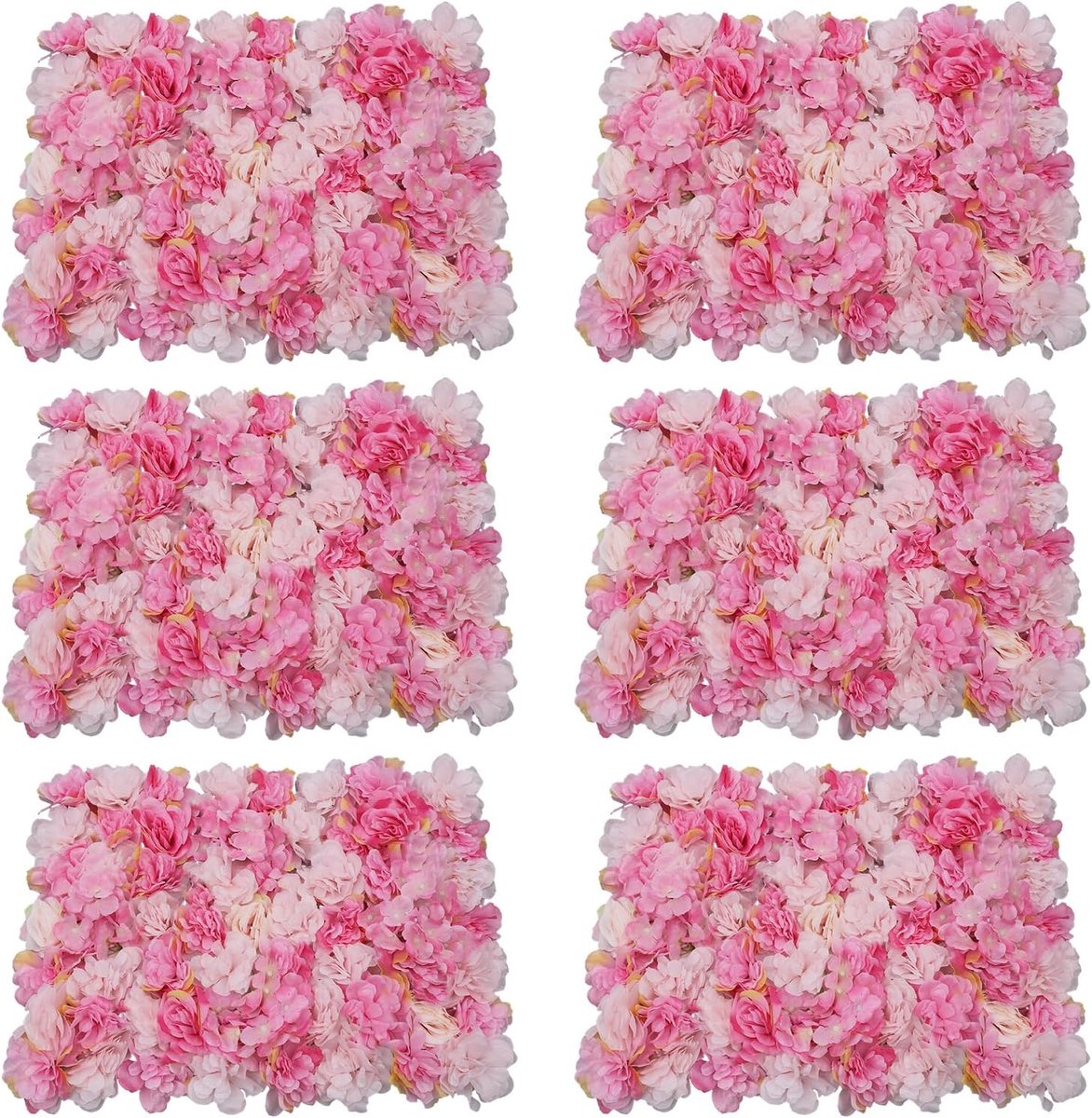 Kunstbloemenwand, rozenwand, bruiloft, straat, achtergrond, kunstbloemen, paneel, doe-het-zelf plantenwand, dahlia's, hortensia, bloemenwand voor feest, tuin, bruiloft, 40 x 60 cm