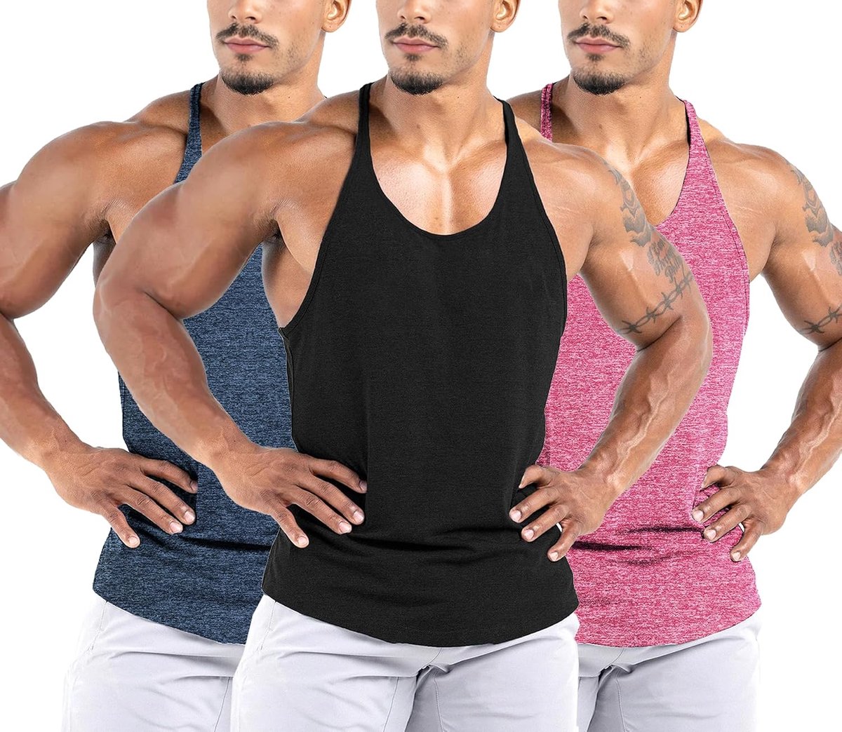 Stringer tanktops voor heren, workout gymshirt, Y-rug, spierfitness, atletische stretch, sneldrogende top