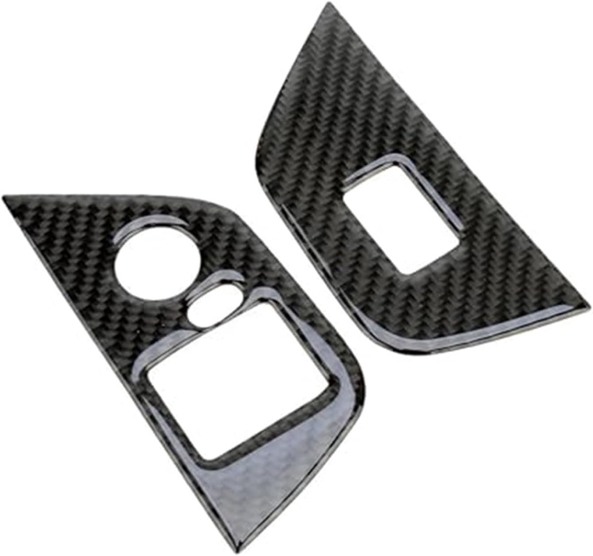 1 paar autodeur raamlift schakelaar covers trims, for, Z4 E85 2003-2008 LHD zwarte koolstofvezel raambediening trims elektrische raamschakelaar bekleding