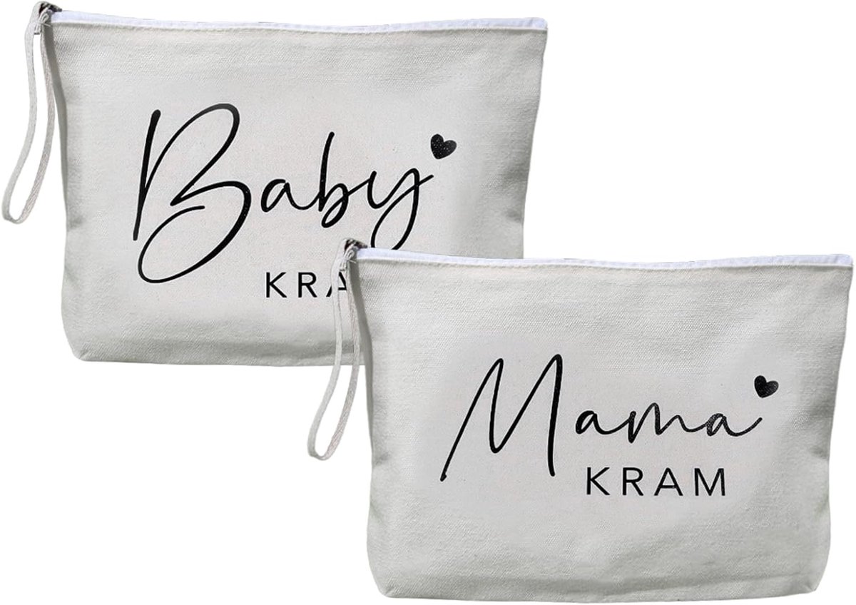 2 stuks cadeaus voor mama geboorte, moeder tas met ritssluiting baby accessoires cosmetische tas gepersonaliseerde geschenken baby jongens meisjes babyshower geschenken, 25 x 17 x 5 cm