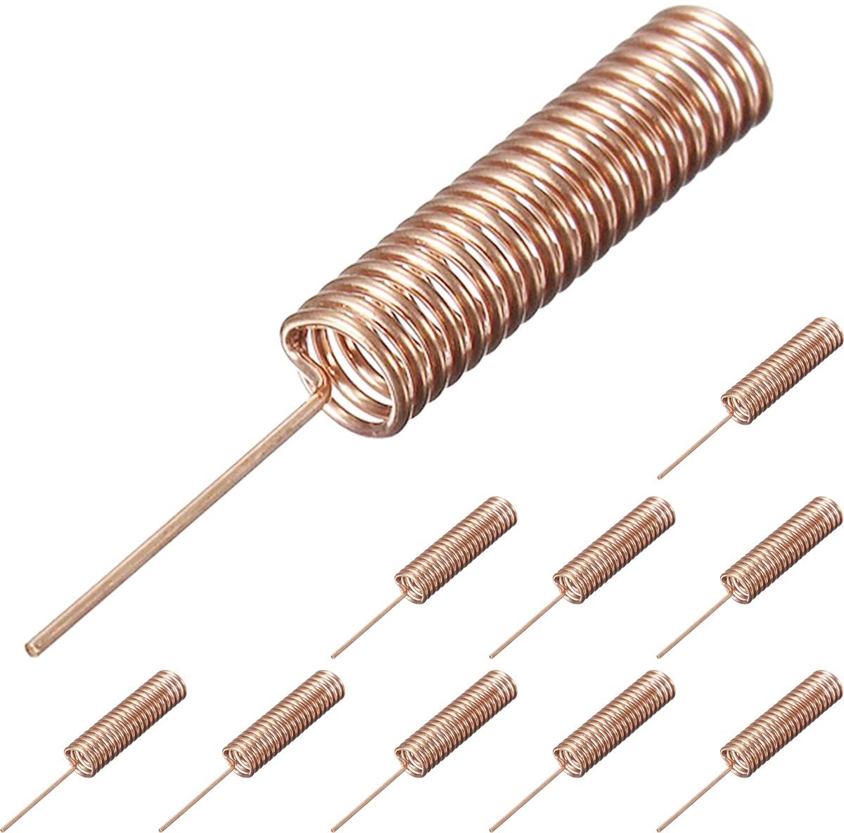10 stuks, ingebouwde spiraalveerantenne, 433 MHz, koperen lassen, vette koperen spiraalspoel, versterking 2,2 dBi