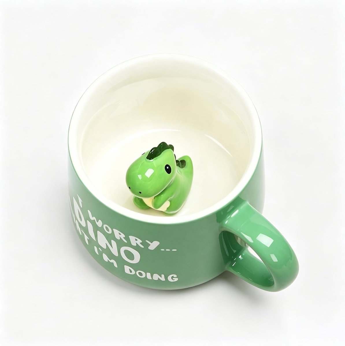 mok 3D dier koffiemok met schattige dinosaurus binnen, grappige dierenbeker, unieke handgemaakte mok, schattige theekopjes, cadeau mok