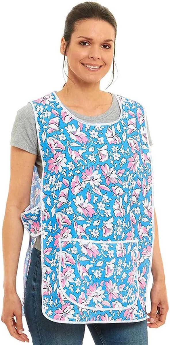 Bloemenontwerp met biezen tabard schort overalls voorvak stijlvolle tabellen voor vrouwen casual schorten voor vrouwen te gebruiken in huis keuken restaurants coffeeshops UK Made