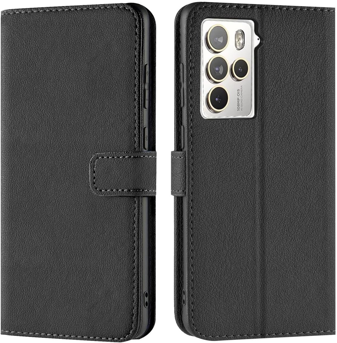 Hoes voor mobiele telefoon voor HTC U23 Pro Case, Bookcase Tas Flipcover voor HTC U23 Pro Case [Kaartvakken / standfunctie], zwart