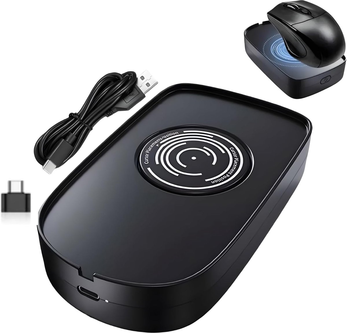 2 DPI USB Mechanical Mouse Shake, Automatisch Muis Jiggler met USB-naar-Type-T-C-adapter die de Computer Verandert in de Modus voor Energiebesparing