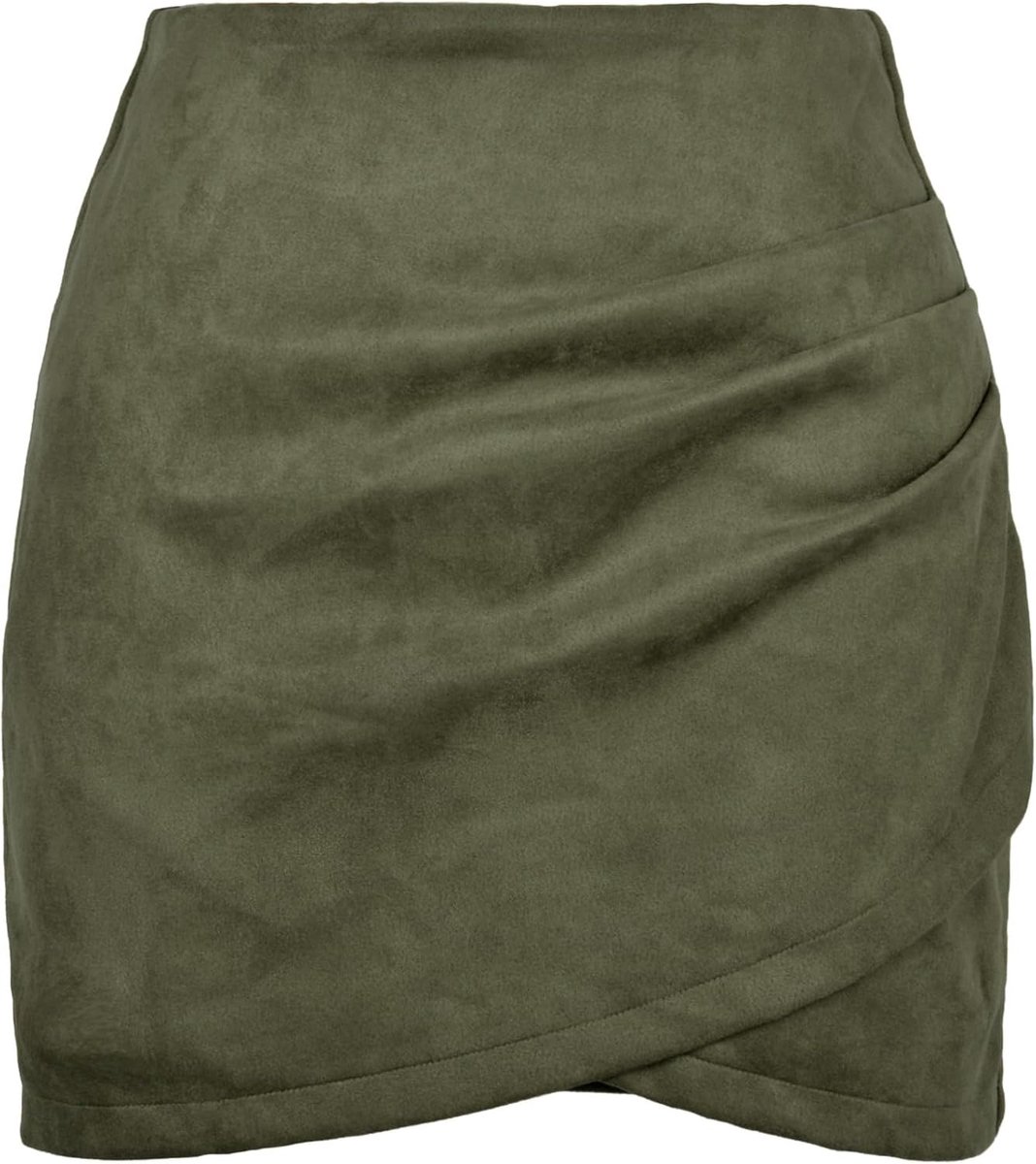 Premium Suede Stretch Hoge Taille Effen Potlood Pak Korte Rok