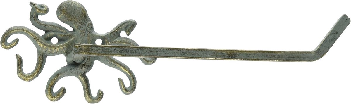 Nautical Antieke Bronzen Octopus Handdoekhouder 11 inch Badkamer Strand Decor-Gietijzer