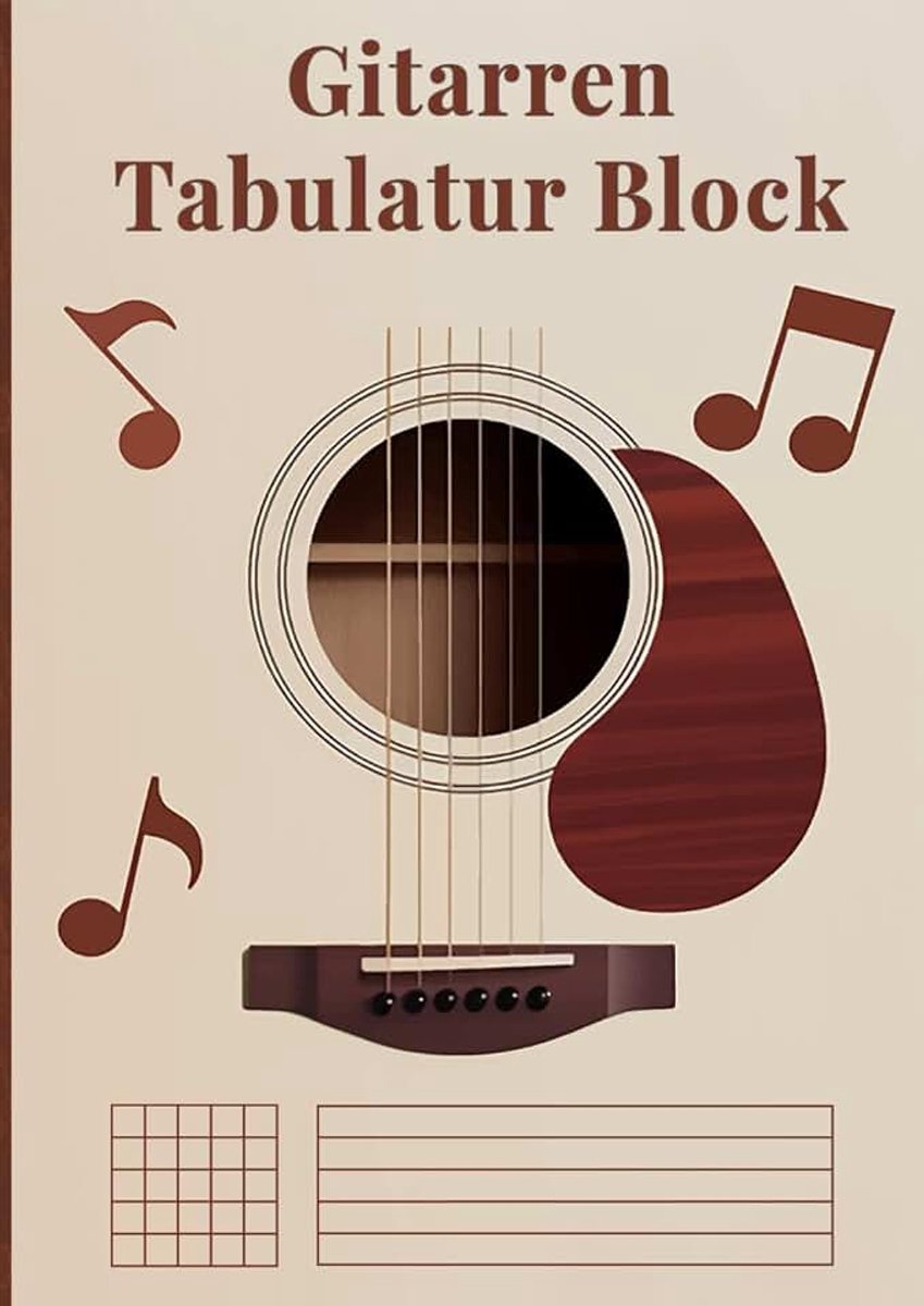 Perfekt für Gitarristen: 7 Tabulaturen pro Seite, 6 Akkorddiagramme, Platz für Notizen: Gitarren Tabulatur Notenblock A4 ... für Gitarristen, Musikschulen & Lehrer