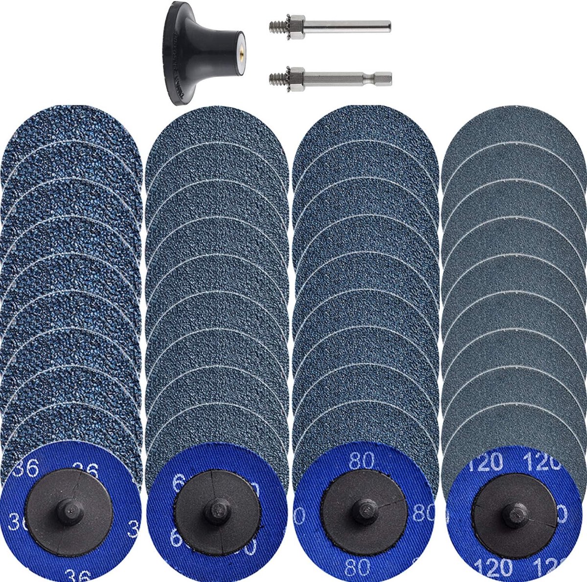40 stuks 2 inch zirconia Quick Change Schijven Schijven Set 2 Stuks 1/4 "Houder De Slijper Surface Conditioning Burr Rust Verf Verwijderen