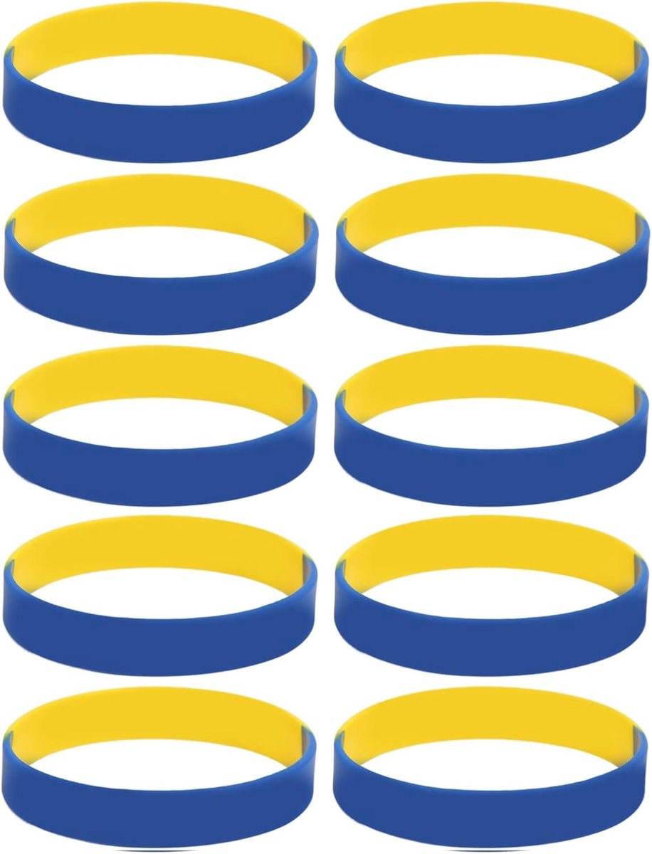 10 Stks Oekraïne Armbanden Oekraïense Nationale Vlag Kleuren Rubber Polsband voor Sport Fan Supporter Mannen Vrouwen