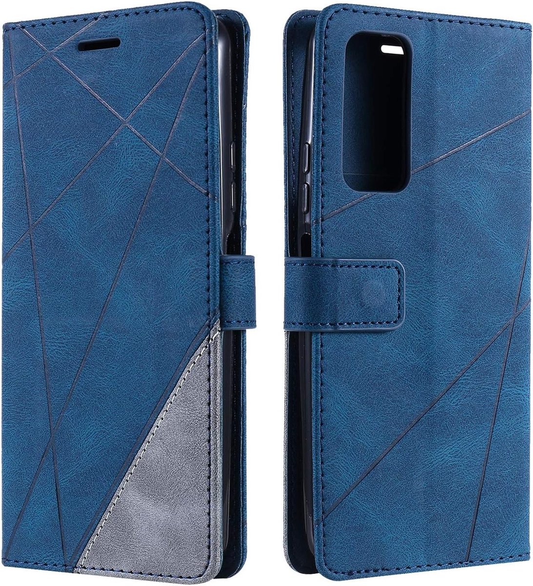 Hoesje voor OPPO A16, PU Lederen Beschermhoesje Flip Beschermhoes Telefoonhoes Telefoonhoesje voor OPPO A16, Blauw