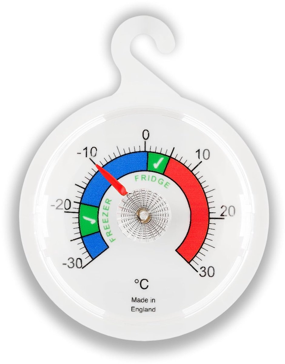 / koelkast thermometer 65 mm wijzerplaat, kleurgecodeerde zones. Ideaal voor thuis, cafés, restaurants, bars, cafés