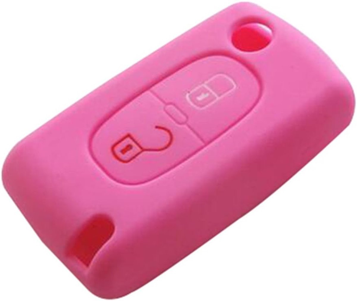 Auto Afstandsbediening Sleutel Cover Case Sleutelhanger voor 2 Knoppen Vouw Sleutel Peugeot 107 208 207 3008 308 RCZ 508 408 2008 407 307 206 (Roze)