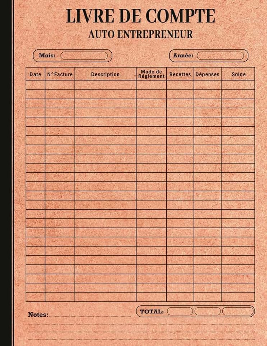 Auto entrepreneur: Registre des recettes et des achats micro entrepreneurs, Cahier de comptabilité, Conforme Aux obligations comptables Format A4