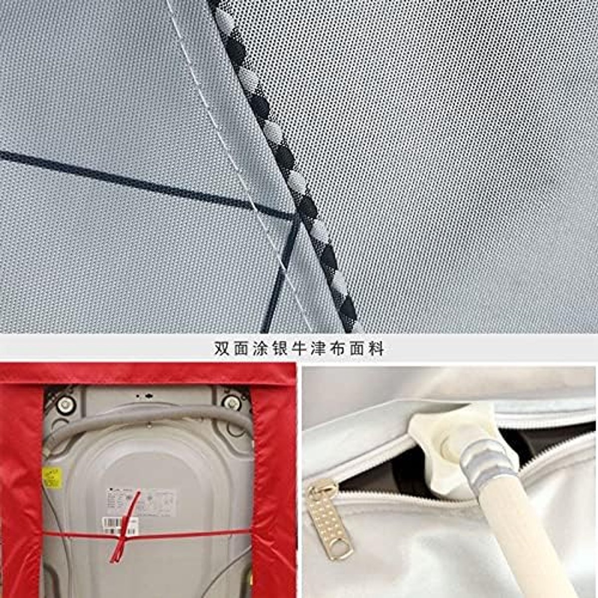 Wasmachine Cover Waterdichte Zilveren Coating Fabric Washer Anti-UV Dikte Case (Color : A4, Specification : 60x39x85cm S)