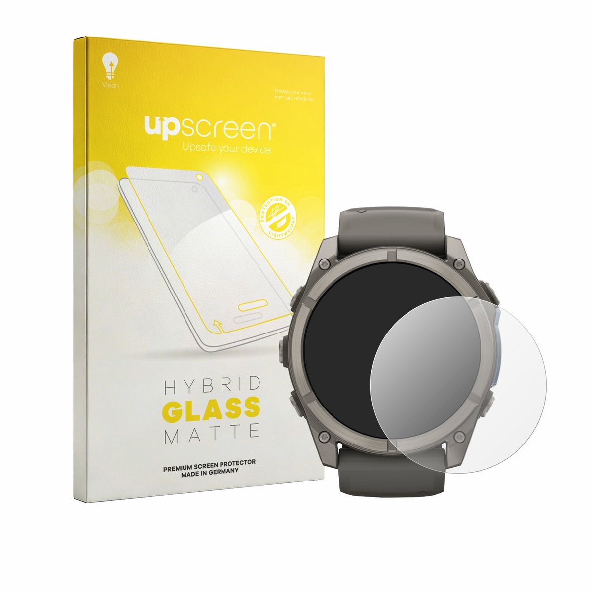 upscreen - Screenprotector voor Garmin Fenix 9 (51 mm) - Folie Beschermfolie Beschermglas matte