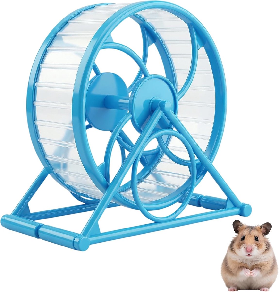Hamsterwiel, 14 cm, antislip oefenwiel voor dwerghamsters, hamsterspeelgoed met stabiele houder, hamsterkooi, accessoires voor looien en muizen, geruisloos