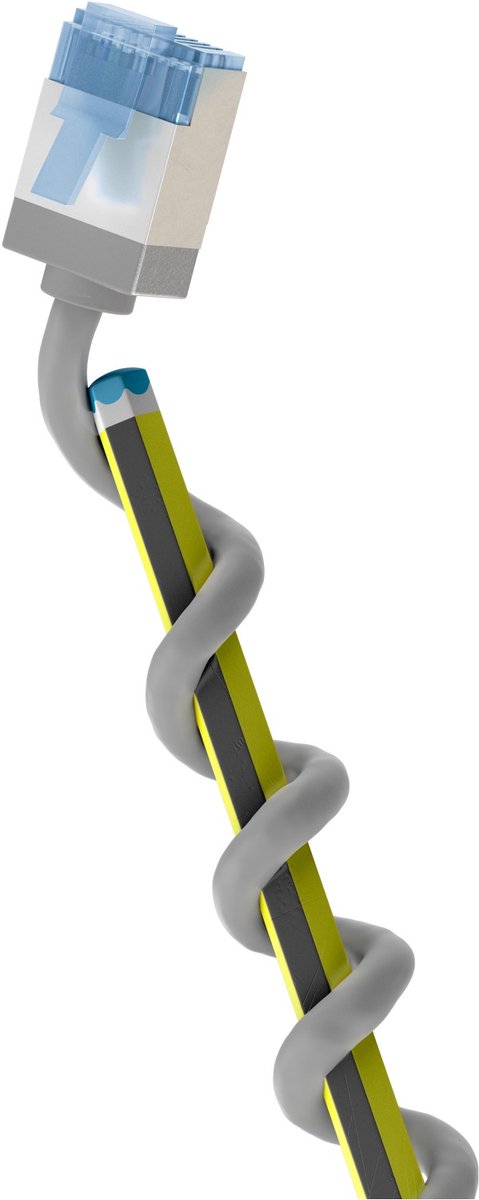Goobay Ultraflexibele CAT 6a netwerkkabel, slim, U/FTP, grijs, extra-korte stekkers, zuiver koperen geleider, LSZH
