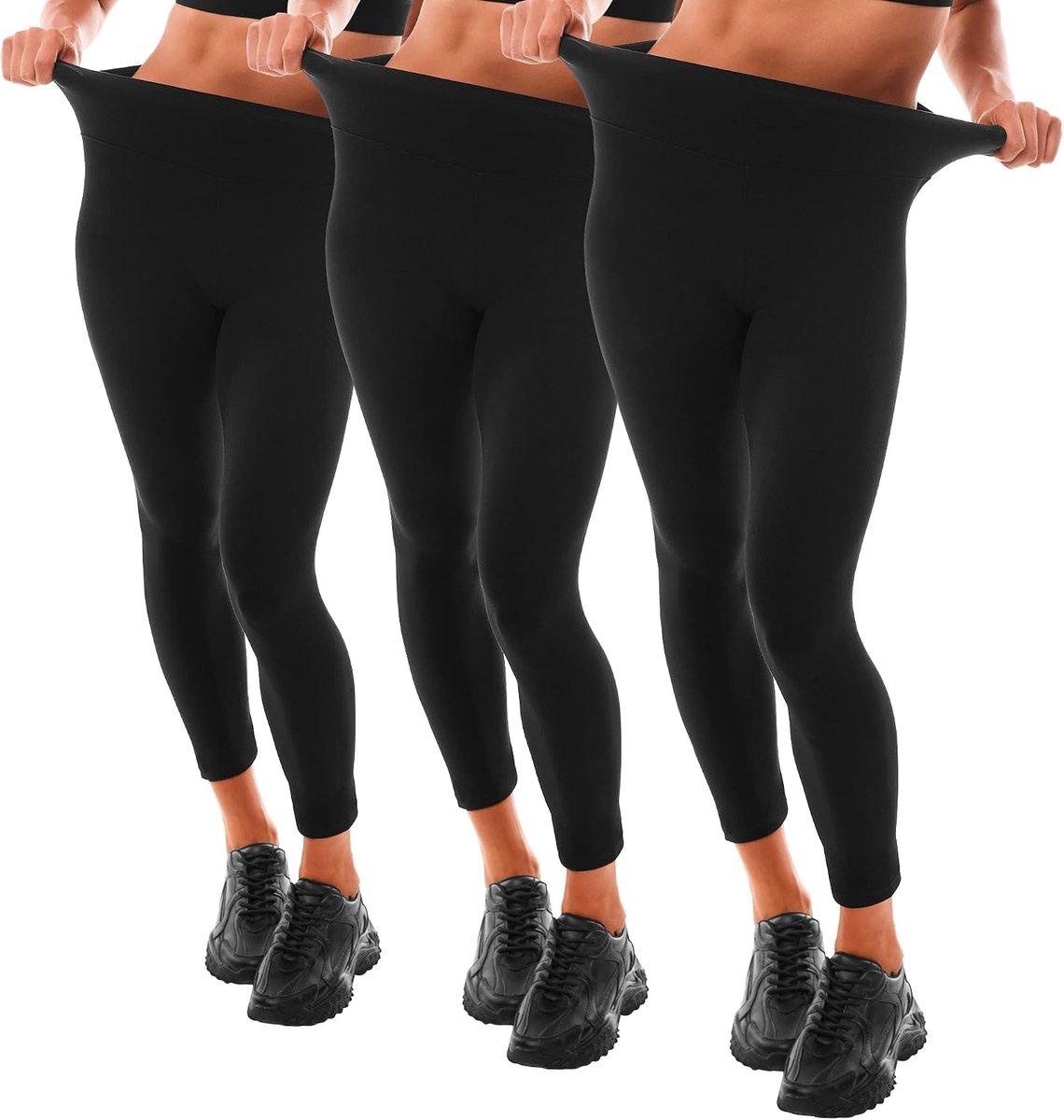 Leggings voor dames, met hoge taille, zwarte Leggings voor dames, fitness, sport, training