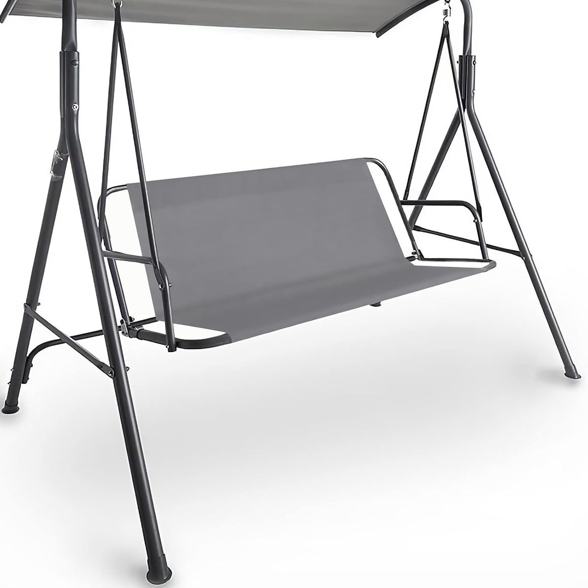 schommelstoelhoes, duurzame 600D Oxford-stof tuin buiten schommel stoelhoes universele pasvorm voor 2 en 3-zits schommelstoel 148 x 50 x 50 cm, grijs