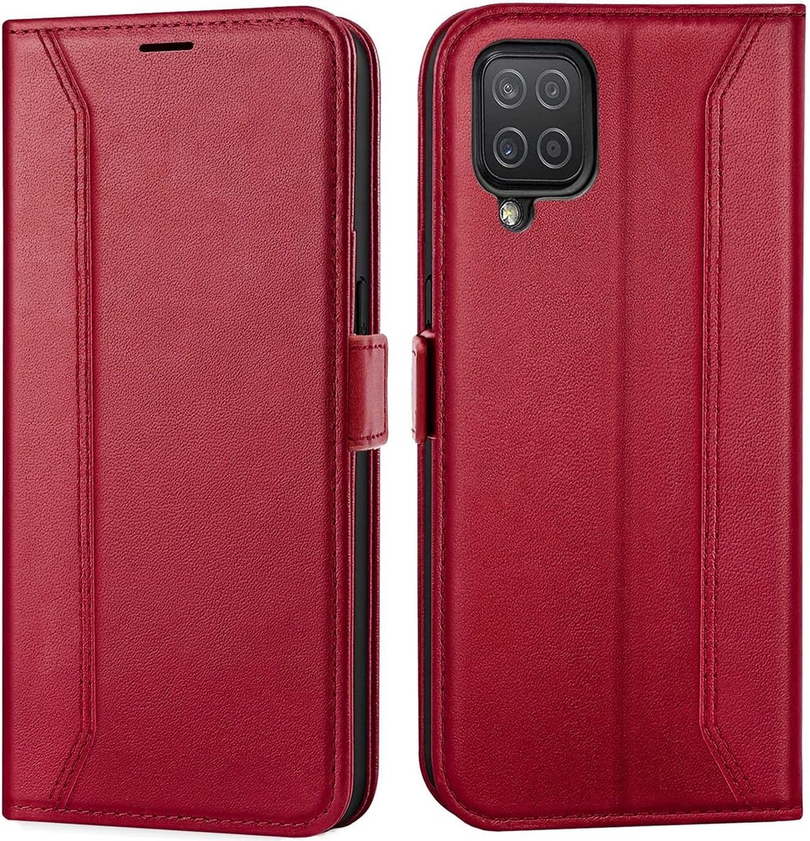 Hoes voor mobiele telefoon voor Samsung Galaxy A22 4G / M22 / M32, 6,4 inch, premium klaphoes, mobiele telefoon, flip case voor Samsung A22 4G, hoes, bookcase, tas, rood