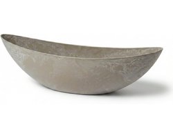 Colourliving Plantenbak Boat XL Sand serie Stone langwerpige plantenpot 56 x 13,5 x 17,5 cm van gerecycled kunststof, gemarmerd, uv-bestendig, zonder drainagegaten, voor balkon en terras