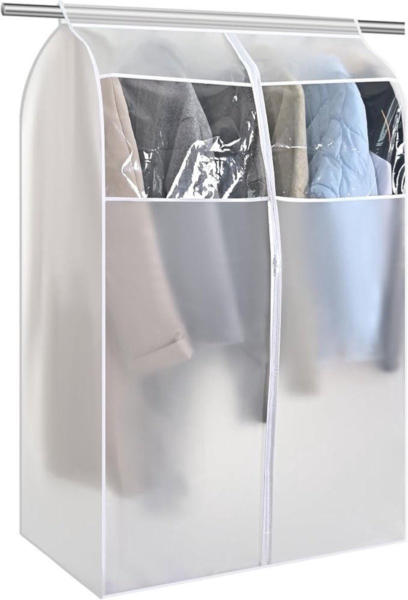 Livatto Kledingrailhoes 80x60x90 cm – Stofdichte PEVA Opbergtas met Dubbele Rits en Transparant Voorpaneel