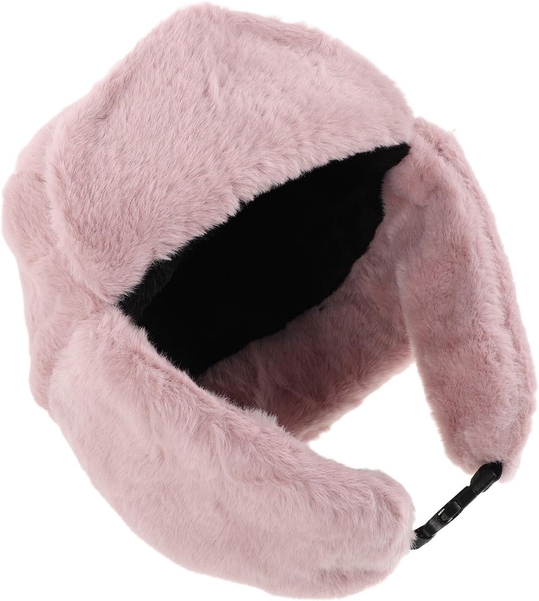 Winddichte Warme Roze Plush Trapper Ski-muts voor Dames met Thermische Oorbescherming Zachte Fleece Voering Isolatie tegen Koude