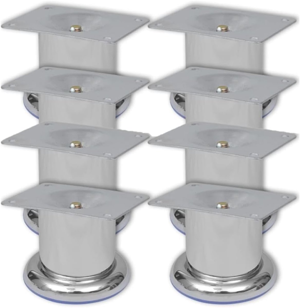 Poten, rond, chroom, 60 mm, metalen meubelpoten, reservepoten voor bank, fauteuil, modern design, zilver