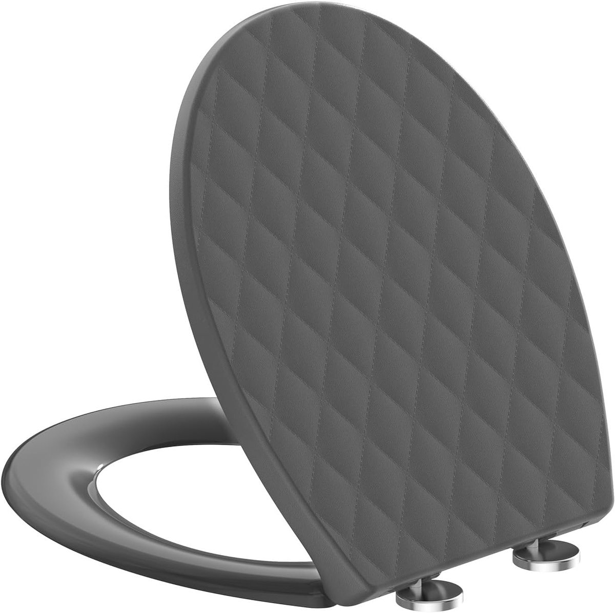 Softclose toiletbril - grijs, universele pasvorm, snelsluiting, krasbestendig materiaal