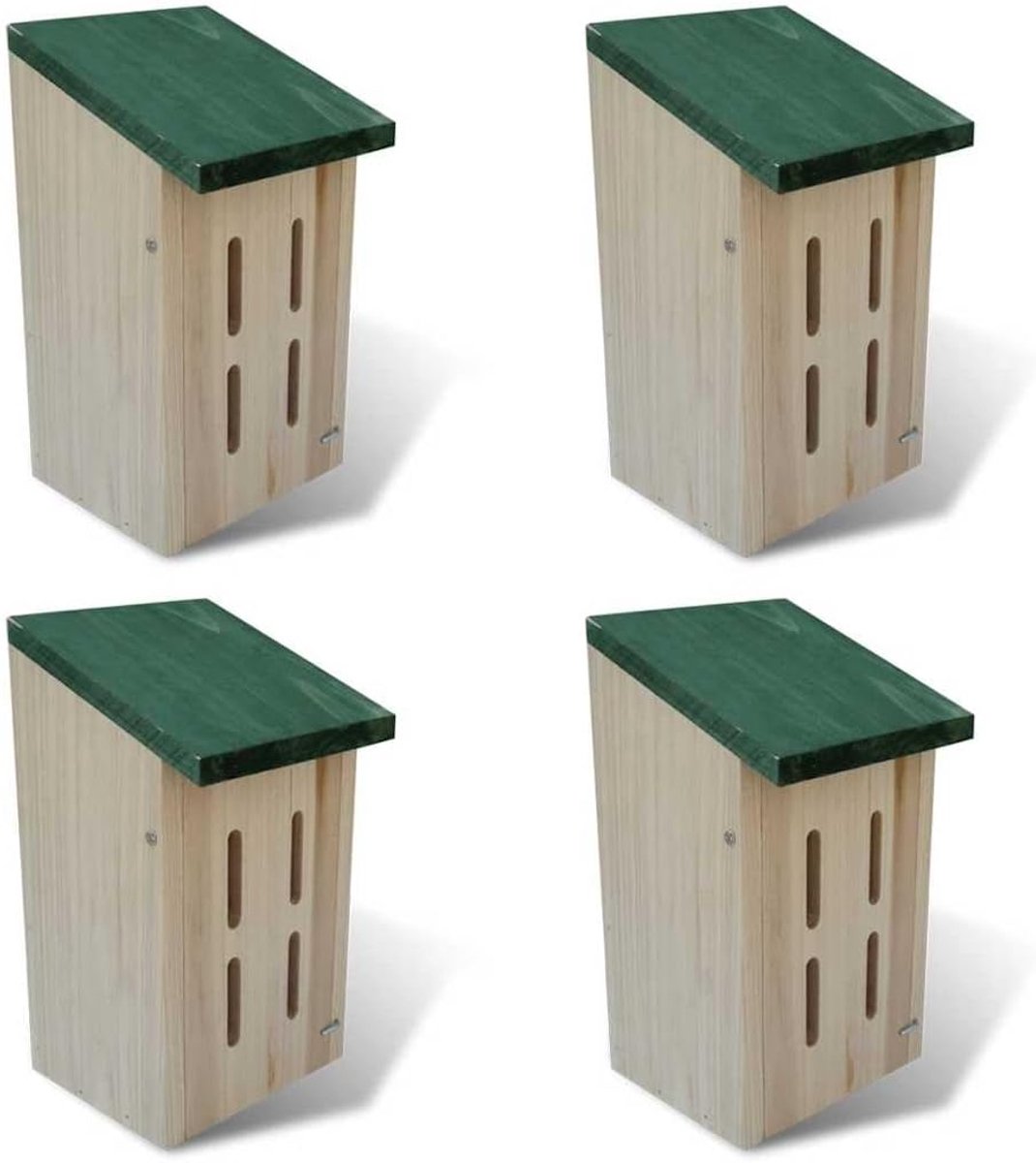 Set van 4, nesthulp van hout, tuindecoratie