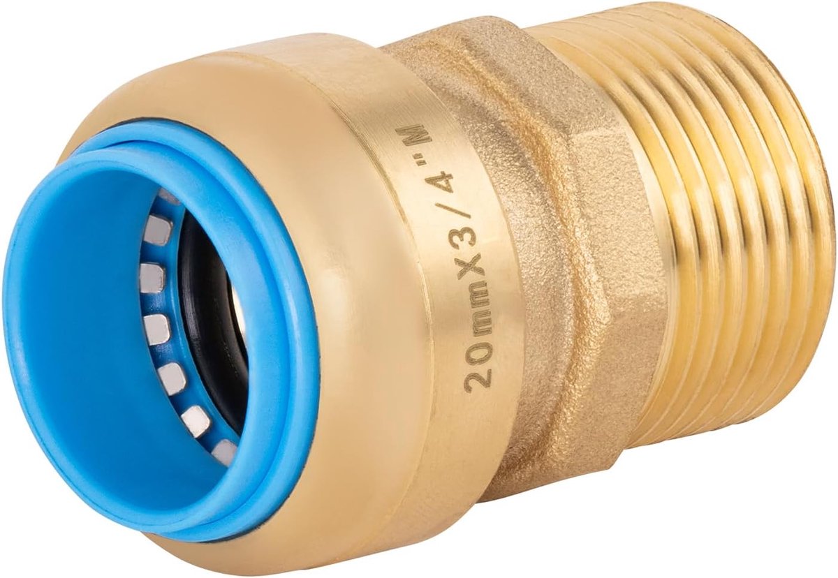 Universele connector Ø20 mannelijk (3/4) TOUT PUSH