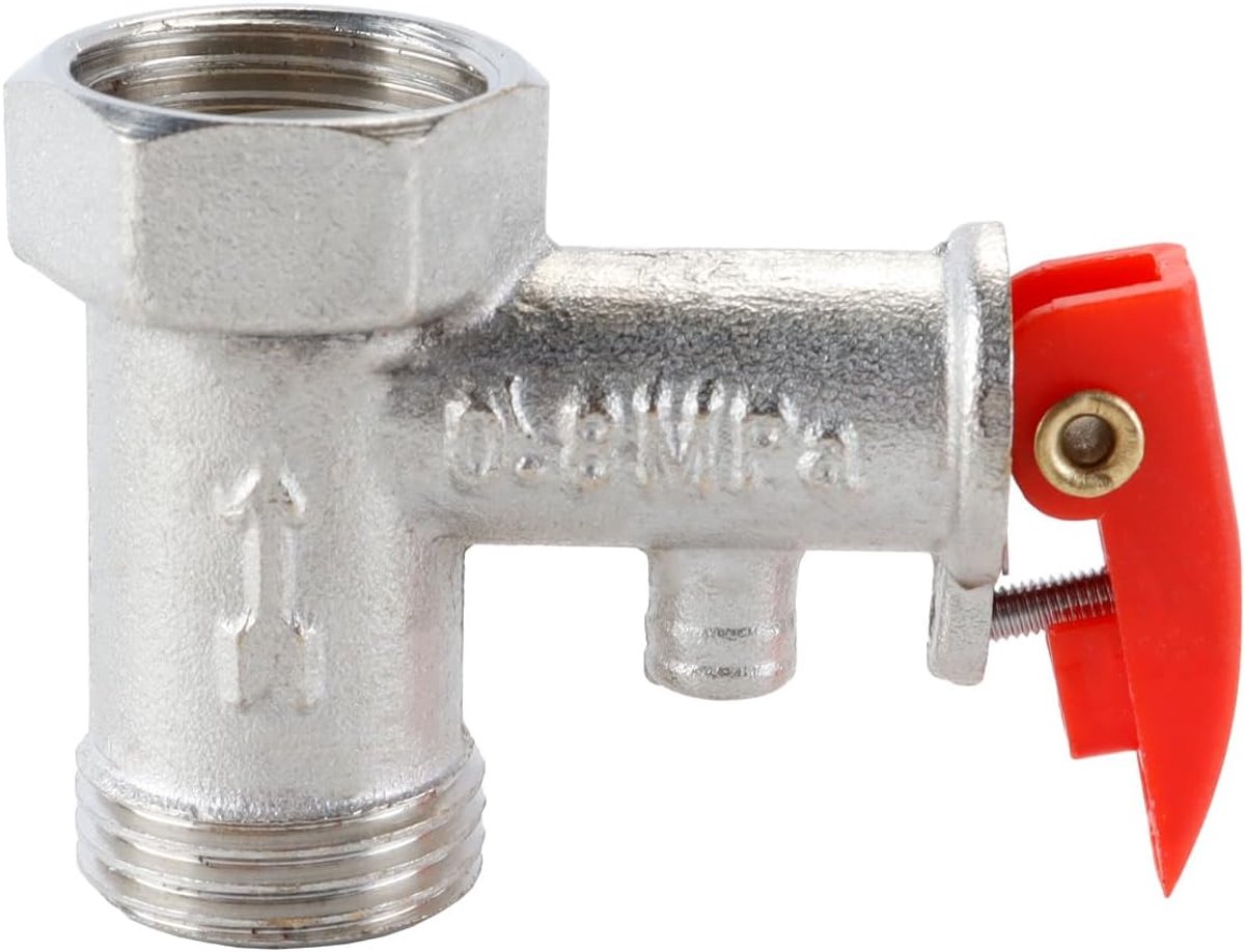 0,8 MPa overdrukventiel 1/2" messing drukventiel rode hendel voor boiler