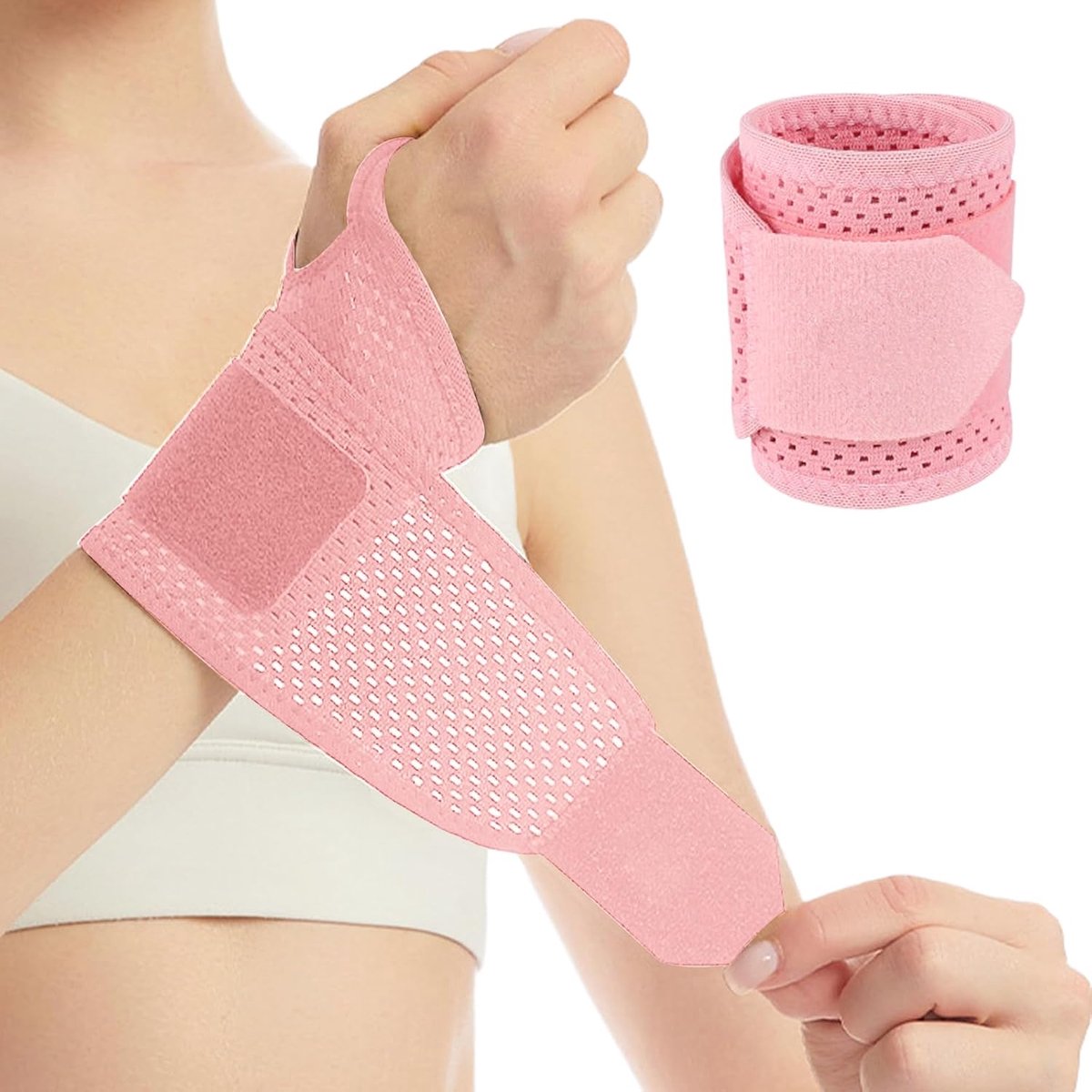 Fitness, ademende bandage pols voor polsverstuikingen voor peesschedeontsteking of sport voor linker- of rechterhand