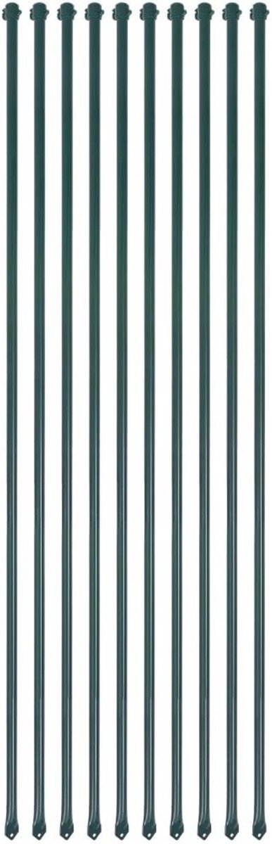 Palen 10 stuks metalen hekwerk plant ondersteunt spikes inclusief tuinpalen 1,5 m groen