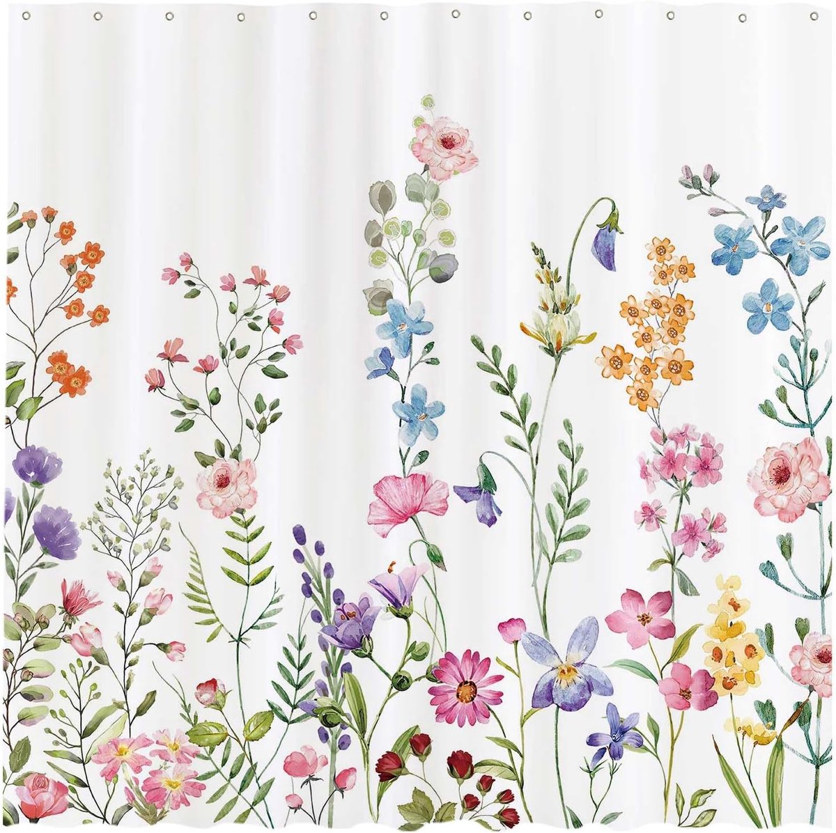 Bloemen Plant Aquarel Bloem Douchegordijn Set met Haken Thuis Badkamer Badkuipen Decor Gemakkelijk Onderhoud Waterdicht Machine Wasbaar Duurzaam Polyester Stof 183 cm x 183 cm