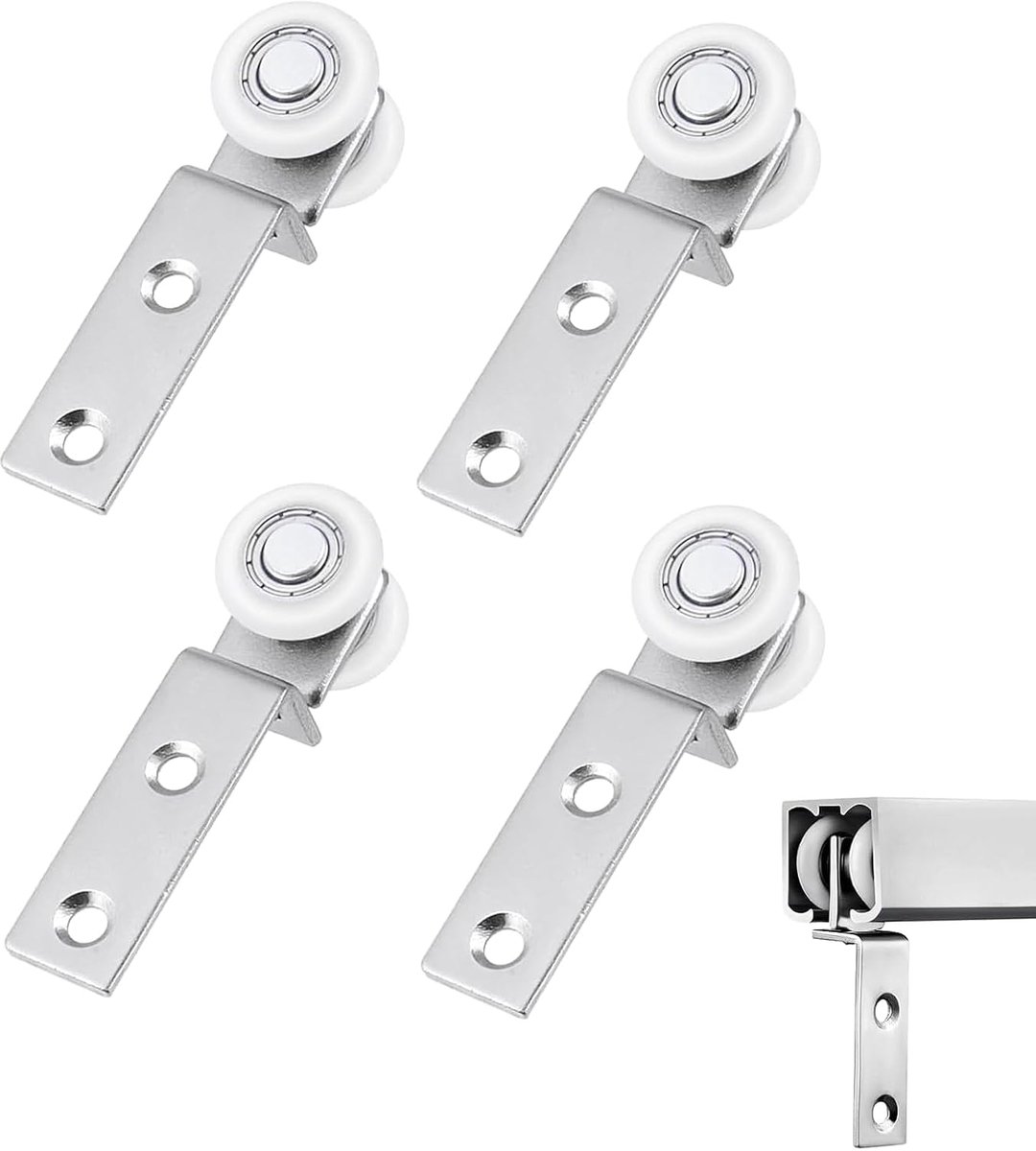 4 stuks 64 mm looprollen voor schuifdeuren, rolgordijnrol, stille glijwielen, ideaal voor meubels en schuifdeursystemen, zeer belastbaar en duurzaam, eenvoudige montage