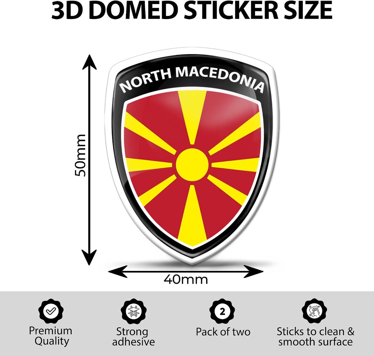 Vlag sticker Moto 3D gel embleem domed badge set van 2 F 161