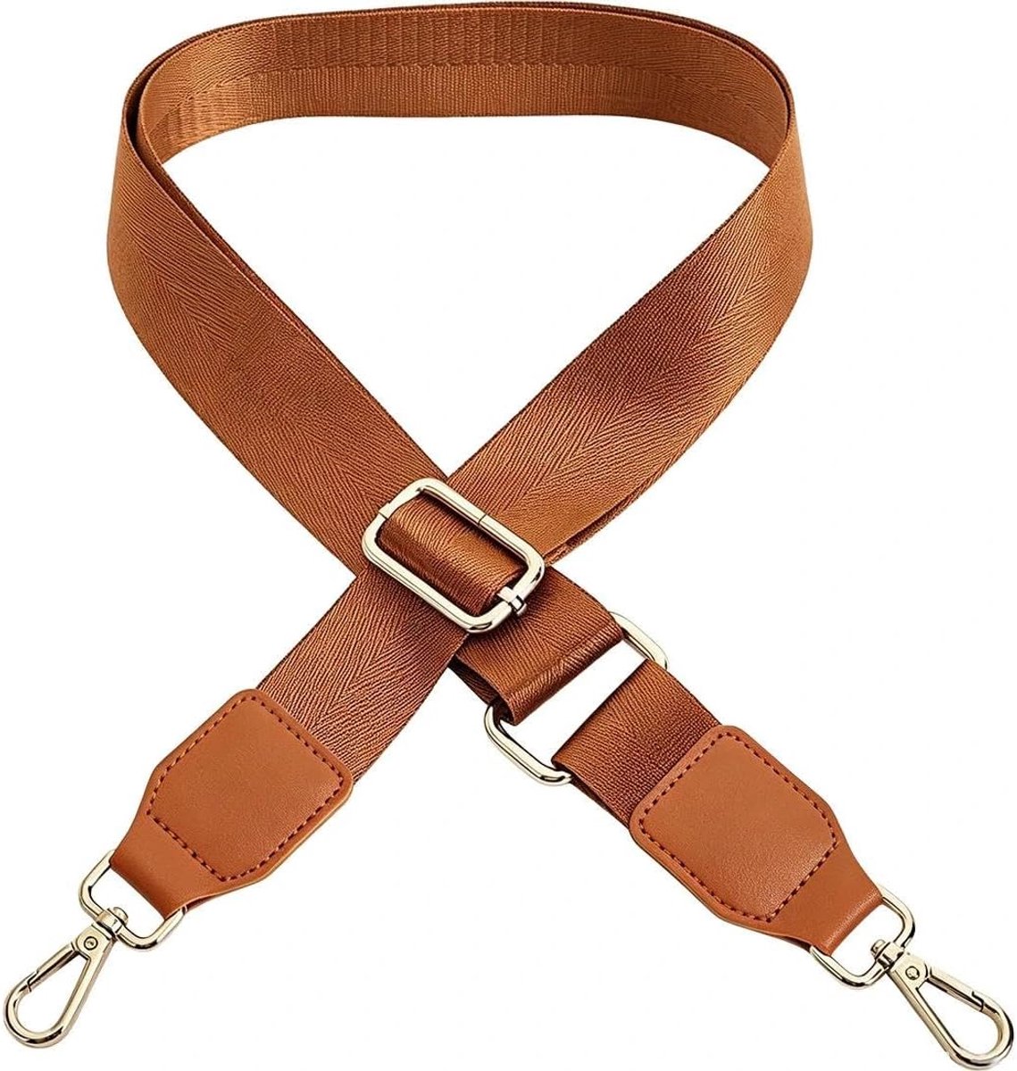 Sierband voor tassen 3,8 cm breed van nylon bruin 1 stuk